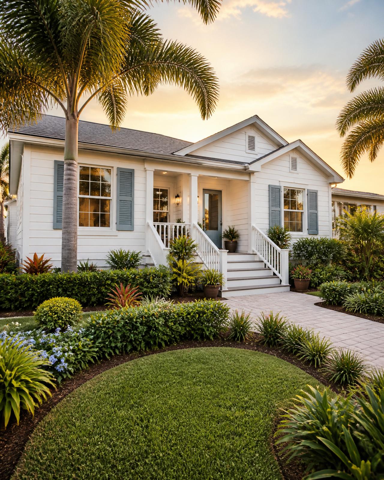Charming Florida coastal home with palms